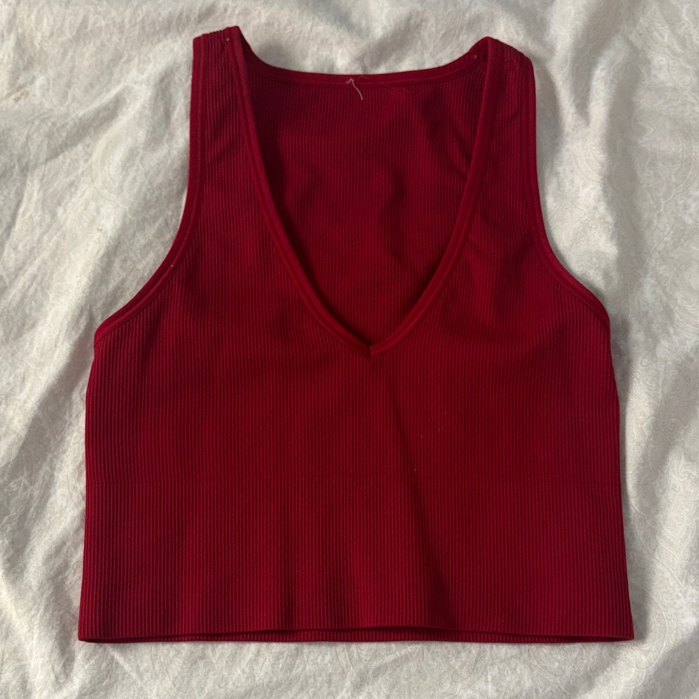 Elegant Red Sleeveless Top